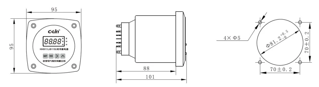 Hhs11 (JS11S) Panel Mounted Time Relay Countdown Timing with LED Display