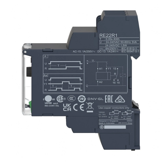 New Original Sch-Neider Re22r1AMR Harmony Modular Timing Relay 8A 1 Co 0.05s 300h Power on Delay 24 to 240V AC/DC Good Price