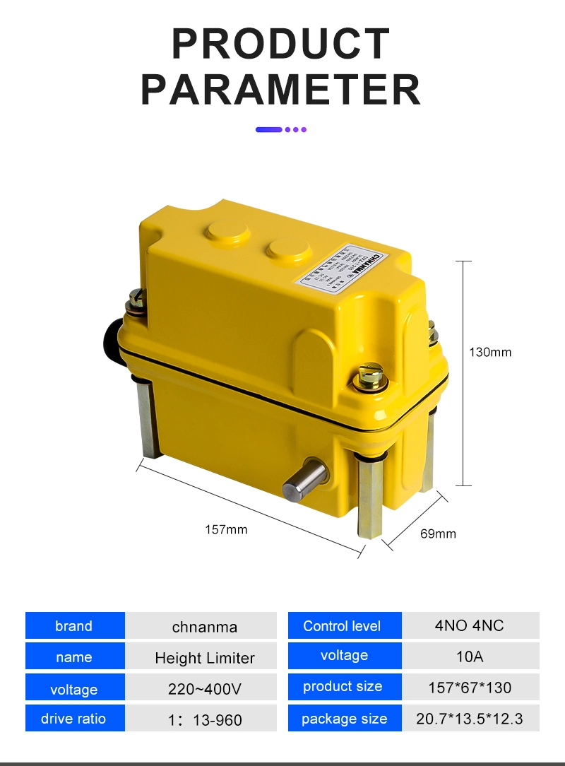 1: 274 Dxz Height Limiter Slewing Limit Switch in Aluminum with Potentiometer for Tower Crane Cam Rotary Dxz