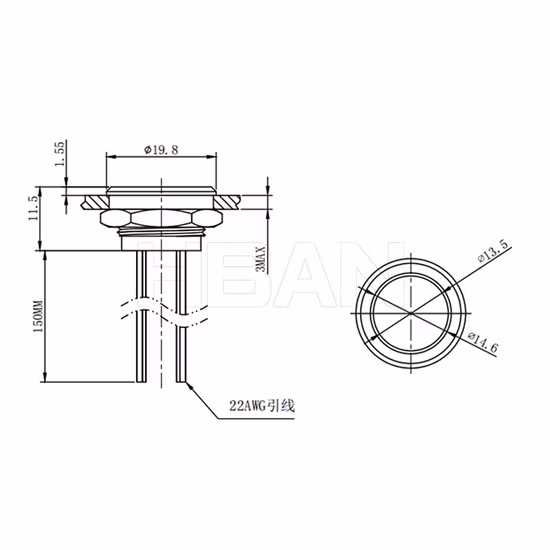 19mm IP68 Waterproof Push Button Switch